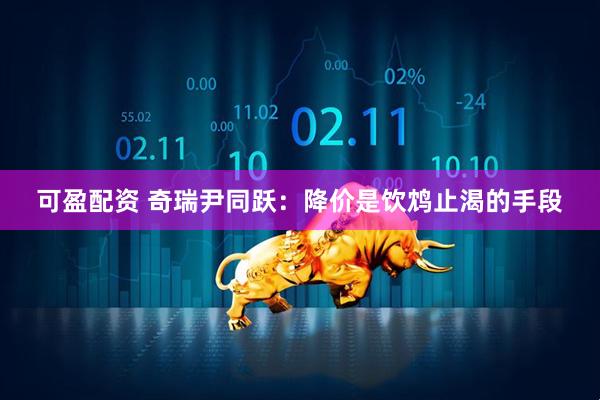 可盈配资 奇瑞尹同跃：降价是饮鸩止渴的手段