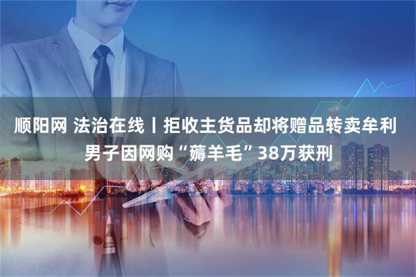 顺阳网 法治在线丨拒收主货品却将赠品转卖牟利 男子因网购“薅羊毛”38万获刑